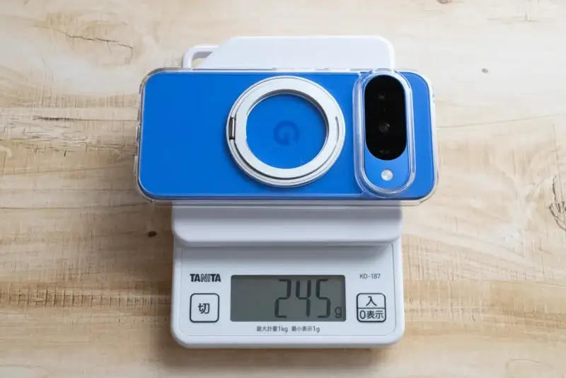 | モバイル比較レビュー.jp Google Pixel10のケース付き重量